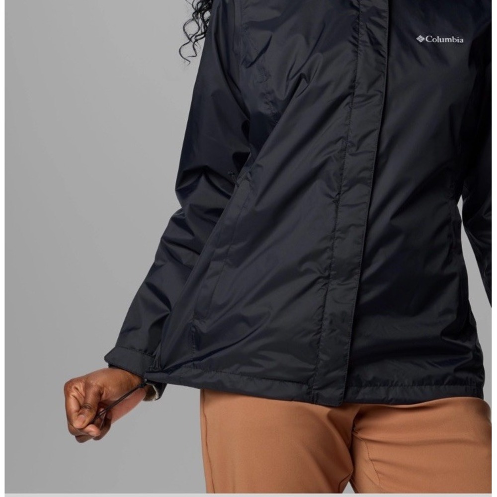 Columbia Women's Arcadia II Jacket Black Size XL Waterproof Rain Coat Omni Tech - Picture 5 of 15